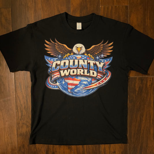 County World Eagle USA Black T Shirt